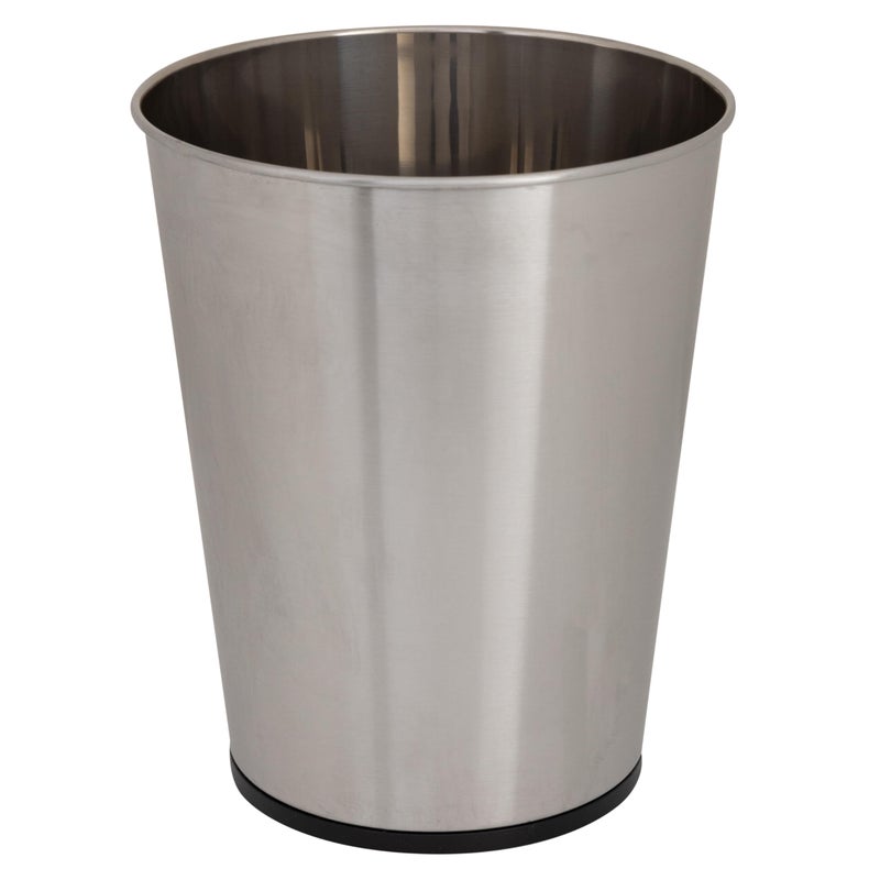 Bath Bliss 5 Liter Small Wastebasket | Round Open Top | Trash Can | Bathroom | Bedroom | Kitchen | Office | Dorm | Disposal Waste Bin | Garbage | Stainless Steel - Image 1